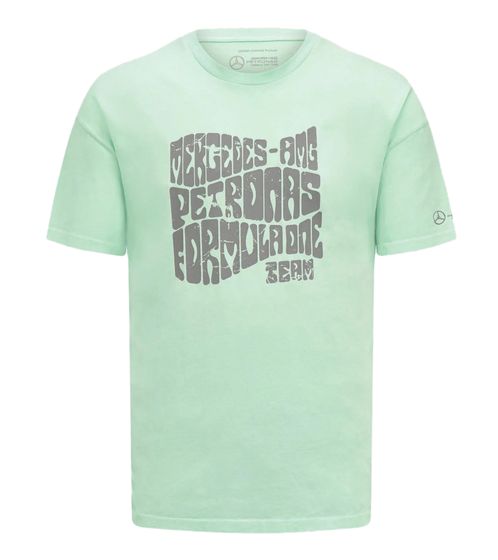 Mercedes-Benz AMG F1 Retro Men's T-Shirt Cotton Shirt Leisure Shirt 701222320 001 Mint Green