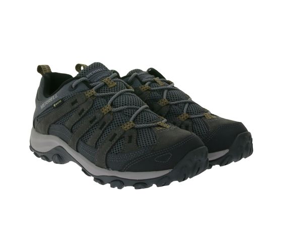 Merrell Alverstone 2 GTX Herren Wanderschuhe wasserdichte Gore-Tex Outdoor-Schuhe mit Wechselfußbett J037167 Grau/Braun