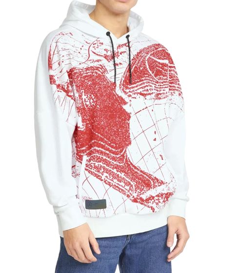 PUMA X Mercedes-Benz AMG Petronas F1 MAPF1 LS Statement Men's Hooded Sweater Cotton Hoodie Long Sleeve Shirt 533495 03 White/Red