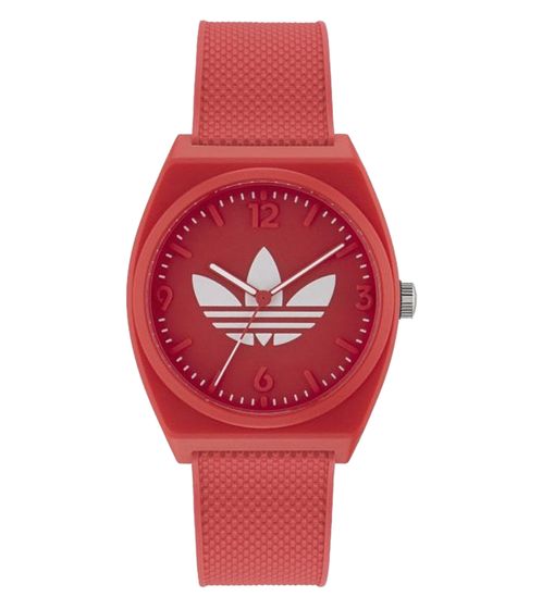 adidas Project Two Armband-Uhr mit Wasserdichtigkeit 5 ATM sportliche Quarzuhr Uhr AOST23051 Rot/Weiß