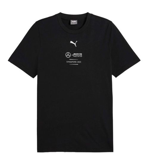 Puma X Mercedes-Benz AMG Petronas F1 Singapore Herren T-Shirt stylisches Baumwoll-Shirt 625443 01 Schwarz