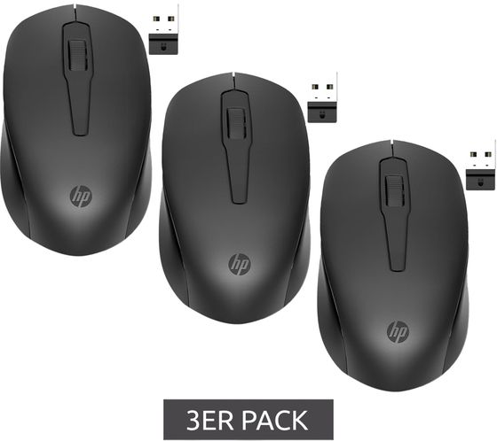 3er Pack hp Wireless-Maus 150 Homeoffice-Zubehör Computer-Zubehör kabellose Computer-Maus Sparpack 259L1AA Schwarz