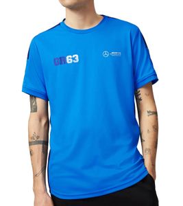 T-shirt basique pour homme Mercedes-Benz AMG Petronas F1 MAPF1 FW George Russell avec imprimé GR63 Chemise de tous les jours 701222311 001 Bleu