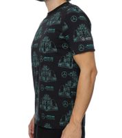 T-shirt homme Puma X Mercedes-Benz AMG Petronas F1, chemise en coton élégante avec imprimé de voiture de course sur toute la surface 621156 01 Noir