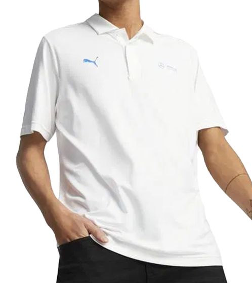 PUMA X Mercedes-Benz AMG Petronas F1 MAPF1 LS men's polo shirt, short-sleeved shirt, cotton shirt, 621134 03 white