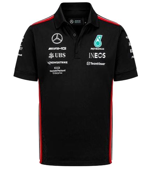 Mercedes-Benz AMG Petronas F1 Herren Motorsport-Shirt Team-Poloshirt Kurzarm-Shirt701225939 001 Schwarz