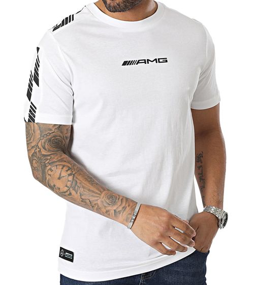 Puma X Mercedes-Benz AMG Petronas F1 MT7 Herren T-Shirt mit AMG-Grafik am Ärmel Baumwoll-Shirt 538459 03 Weiß