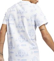 T-shirt homme Puma X Mercedes-Benz AMG Petronas F1, chemise en coton élégante avec imprimé de voiture de course sur toute la surface 621156 03 Blanc