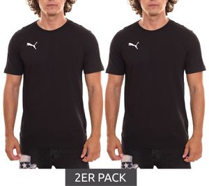 2er Sparpack PUMA TeamGoal 23 Casual Herren T-Shirt mit Logo-Stickerei Baumwoll-Shirt Fußball 656578 03 Schwarz