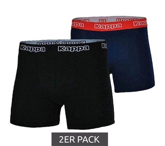 Pack of 2 Kappa men's boxer shorts with brand lettering and logo underpants 351L1JW ADL black/blue/red