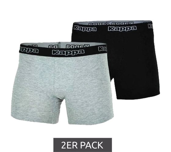 Pack of 2 Kappa men's boxer shorts with brand lettering and logo underpants 351K1JW A80 black/light grey