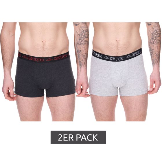 Pack of 2 Kappa men's boxer shorts with brand lettering and logo underpants 351K1JW ADK dark grey/light grey/red