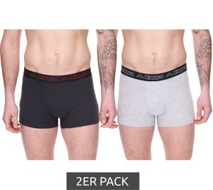 Lot de 2 boxers homme Kappa avec lettrage de marque et logo caleçon 351K1JW ADK gris foncé/gris clair/rouge Lot de 2 boxers homme Kappa avec lettrage de marque et logo caleçon 351K1JW ADK gris foncé/gris clair/rouge