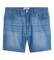 leichte Herren Jeans-Shorts Loose-Fit Denim-Bermuda mit Bequembund kurze Hose aus Bio-Baumwolle in Dunkel-Blau oder Hell-Blau