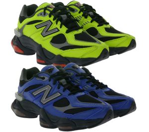 New Balance sneakers stylish genuine leather shoes with dual density midsole in neon yellow/black or blue/black