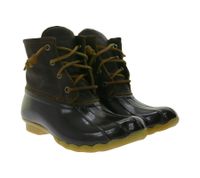 SPERRY Saltwater Stivali da donna impermeabili alla caviglia in vera pelle e tecnologia Wave Sipping STS88108 STS91176 Nero o Marrone