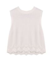 Lot de 2 hauts d'été simples pour filles, chemise en coton, haut tricoté, chemise col rond 915913 blanc