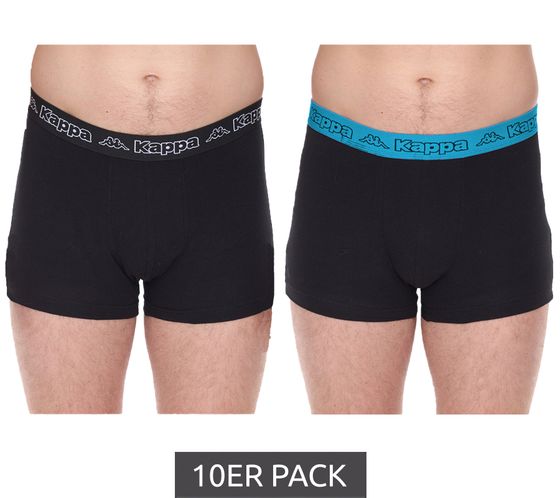 Pack of 10 Kappa men's boxer shorts with brand lettering and logo underpants 351K1JW ADN black/blue