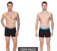 10er Pack Kappa Herren Boxershorts mit Marken Schriftzug und Logo Unterhose 351K1JW ADN Schwarz/Blau