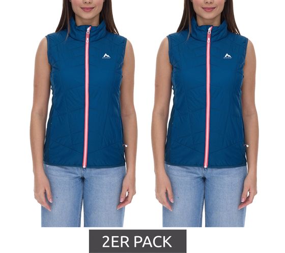 Pack of 2 McKINLEY Sansa HYB VST W women's vest, slightly water-repellent quilted vest with PRIMALOFT padding 419862 510 blue