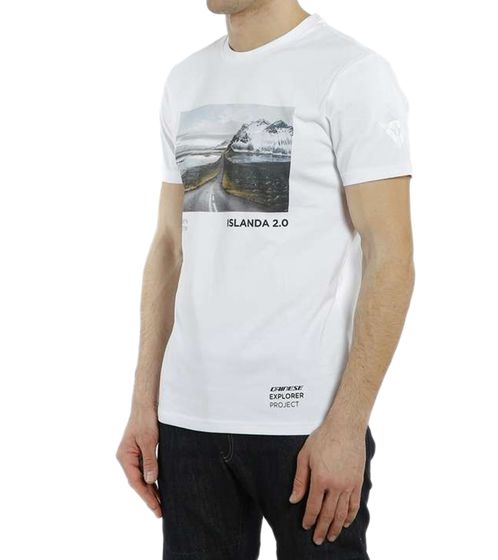 DAINESE Hatch men's T-shirt with large front print cotton shirt motorsport 201896809 601 white