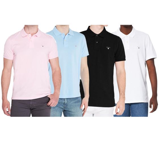 GANT Men's Polo Shirt Regular Fit Cotton Shirt Short Sleeve Shirt Polo Shirt 2201 White, Light Blue, Pink or Black