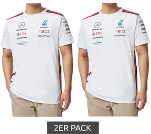 Pack of 2 Mercedes-Benz AMG Petronas F1 2023 team shirt men's T-shirt motorsport short sleeve 701223428 002 white