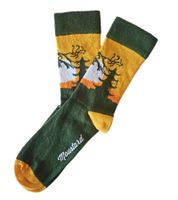 6 paia di calzini di cotone Moustard Samurai con immagine di una combattente donna con motivo a lunghe calze 22S-SAMU Giallo/Arancione/Bianco