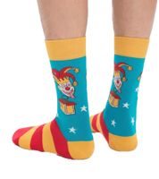 6 paia di calzini di cotone Moustard Jack in the Box calzini lunghi a righe con motivo a scatola diavolo 20S-JACK rosso/giallo/blu