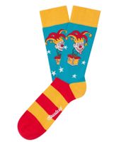 6 paia di calzini di cotone Moustard Jack in the Box calzini lunghi a righe con motivo a scatola diavolo 20S-JACK rosso/giallo/blu