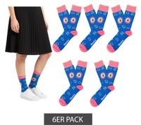6 Paar Moustard Digipet Baumwoll-Socken Tamagotchi Design Retro-Gameplay gemusterte lange Strümpfe 22S-DIGI Dunkelblau/Rosa/Gelb