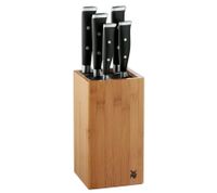 WMF Grand Class knife block 6-piece knife set Made in Germany including bamboo knife block Black/Silver