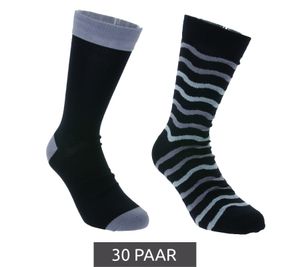 30 pairs of HEALTHY SEAS cotton socks, sustainable long socks made from recycled fishing nets and organic cotton, plain and with a pattern in dark blue