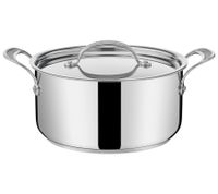 7-piece Tefal Classic pot set by Jamie Oliver stainless steel with measuring scale for all types of stoves saucepan pots E307S7 silver