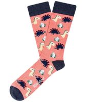 6 pairs of Moustard Dinosaurs Chilling men's cotton socks with dinosaur print patterned long socks 18S-DINO pink/blue/beige