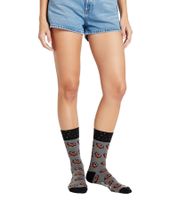 6 Paar Moustard Donut Baumwoll-Socken mit glasierten Donuts gemusterte lange Strümpfe 18S-DON Grau/Braun