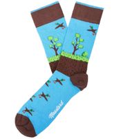6 paia di calzini lunghi in cotone Moustard Duckhunt con stampa di anatre e natura 22S-DUCK Blu/Verde/Marrone