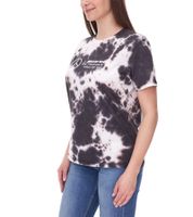 Mercedes-Benz AMG Petronas F1 Tie Dye T-shirt da donna in cotone con scollo rotondo e loghi della squadra e degli sponsor T-shirt in stile batik 701225035 001 Marrone/Crema