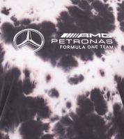 Mercedes-Benz AMG Petronas F1 Tie Dye T-shirt da donna in cotone con scollo rotondo e loghi della squadra e degli sponsor T-shirt in stile batik 701225035 001 Marrone/Crema