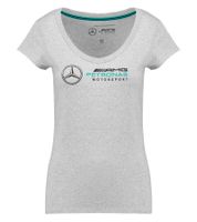 T-shirt pour femme avec grand logo AMG Petronas F1 Logo Tee en coton 141181022 150 Gris