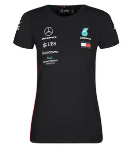 Mercedes-Benz AMG Petronas F1 Driver Tee Women's T-Shirt with Team and Sponsor Logos Cotton Shirt 141191041 100 Black