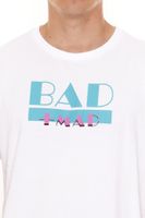 BAD+MAD Tee T-shirt da uomo in cotone con stampe varie, scollo rotondo, BMTR00X, bianco