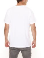 BAD+MAD Tee T-shirt da uomo in cotone con stampe varie, scollo rotondo, BMTR00X, bianco