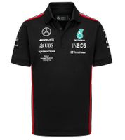 Polo de l'équipe Mercedes-Benz AMG Petronas F1 2023 pour homme, chemise de sport automobile à manches courtes 701223408, blanc ou noir