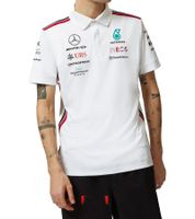 Polo de l'équipe Mercedes-Benz AMG Petronas F1 2023 pour homme, chemise de sport automobile à manches courtes 701223408, blanc ou noir