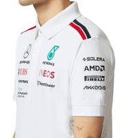Polo de l'équipe Mercedes-Benz AMG Petronas F1 2023 pour homme, chemise de sport automobile à manches courtes 701223408, blanc ou noir