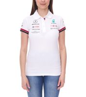 Mercedes-Benz AMG Petronas F1 MAPF1 Polo da donna in cotone con loghi della squadra e degli sponsor Maglietta a maniche corte 701219231 002 Bianco