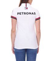 Mercedes-Benz AMG Petronas F1 MAPF1 Polo da donna in cotone con loghi della squadra e degli sponsor Maglietta a maniche corte 701219231 002 Bianco
