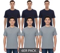 6er Sparpack Puma Statement Deluxe Edition Base nachhaltiges Herren Baumwoll-Shirt T-Shirts 683509 Grau oder Dunkelblau