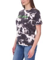 Mercedes-Benz AMG Petronas F1 Tie Dye Women's Cotton Shirt Round Neck Shirt with Team and Sponsor Logos T-Shirt in Batik Look 701225139 001 Black/Cream